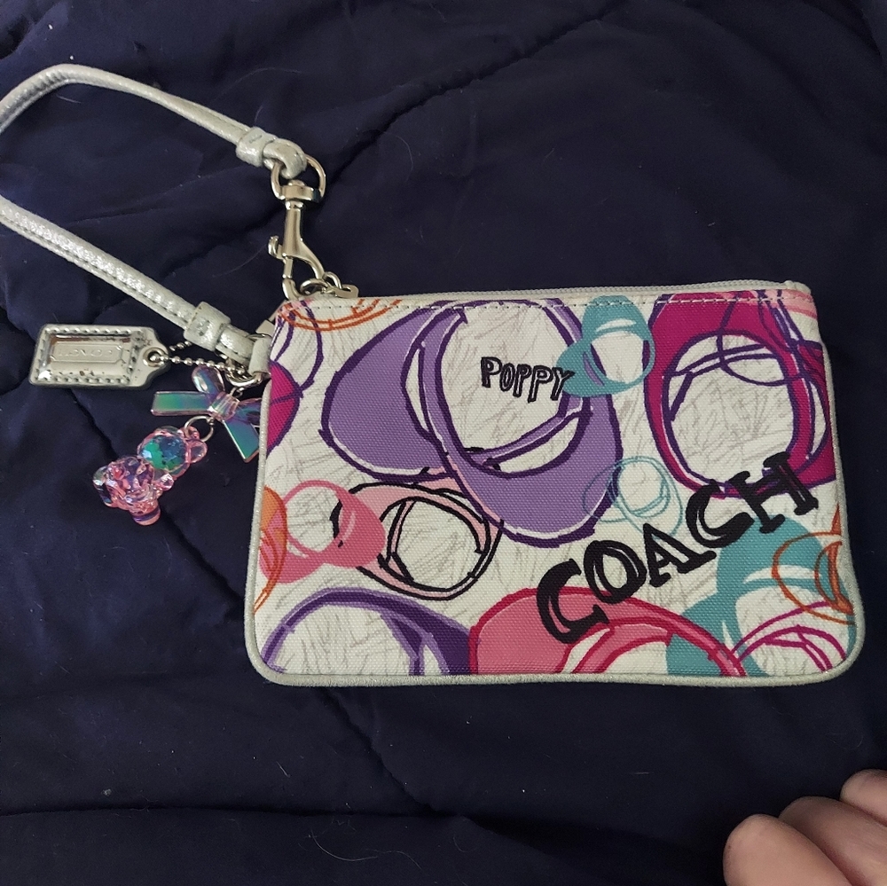 Coach Poppy Colorful Wristlet - Picture 2 of 4